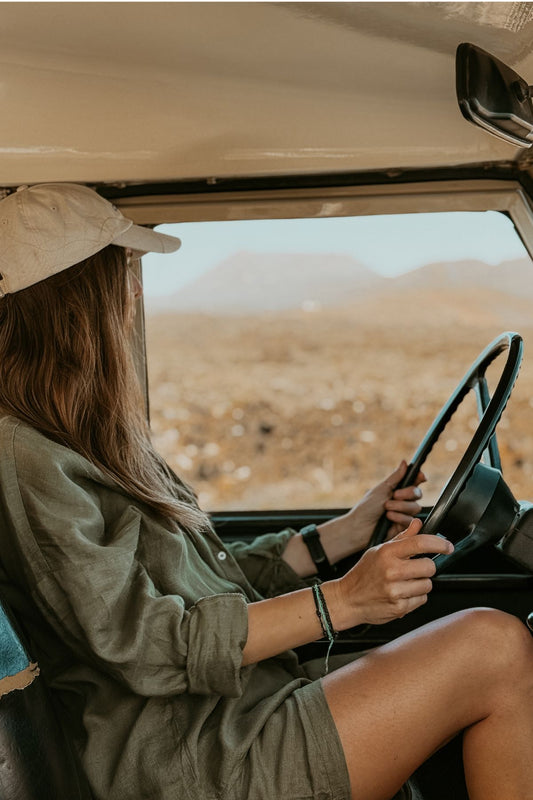 Outfit by Michaela Krajanová All moss green linen Shirt & Shorts
