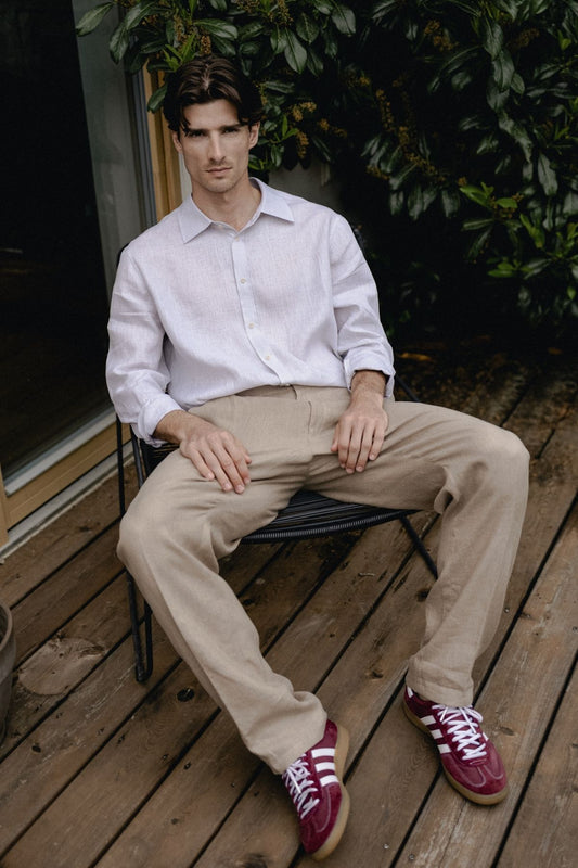 Outfit by Patrik | Linen pants & shirt with collar