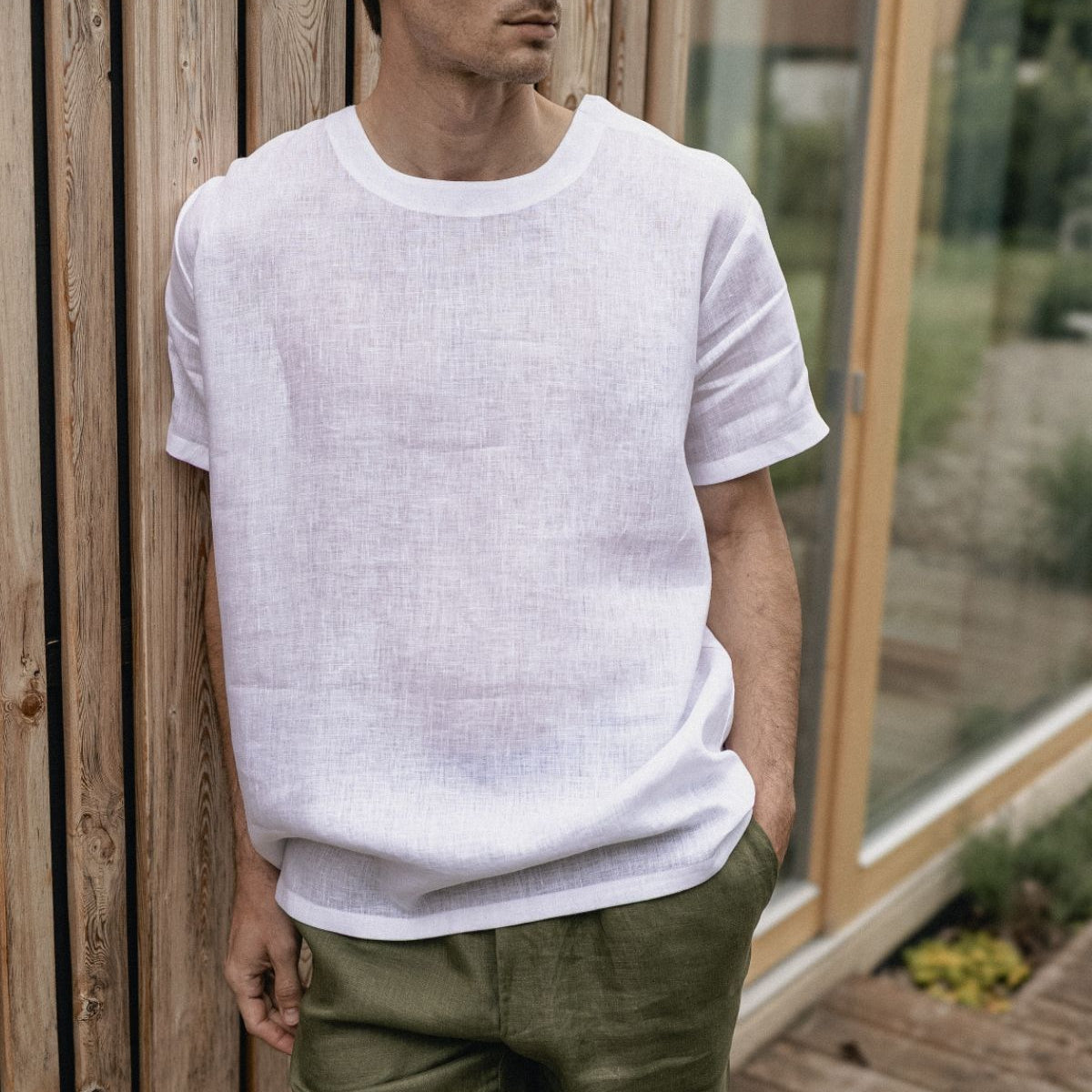 Men's regular linen t-shirt