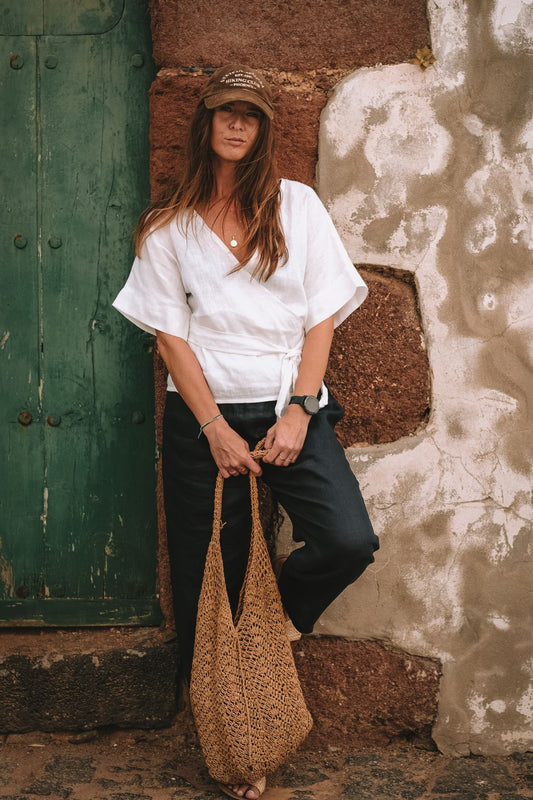 Outfit by Michaela Krajanová | Wrap top & linen pants