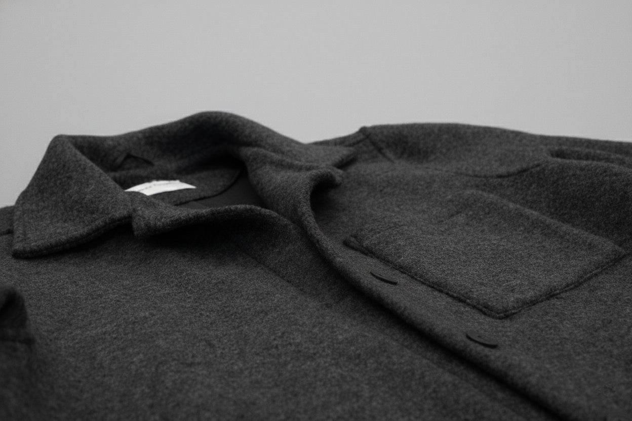 Dámský vlnený kabát Dark gray - Loose fit