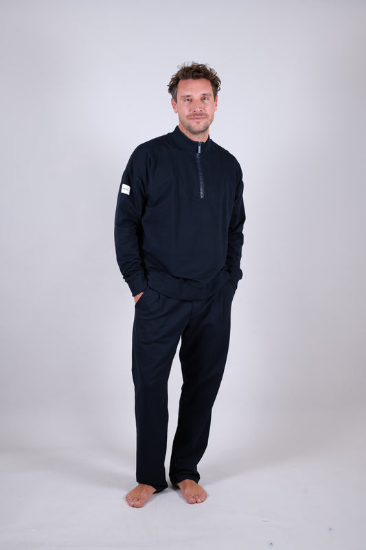 Pánská Mikina zip-up Deep blue Loose fit - update