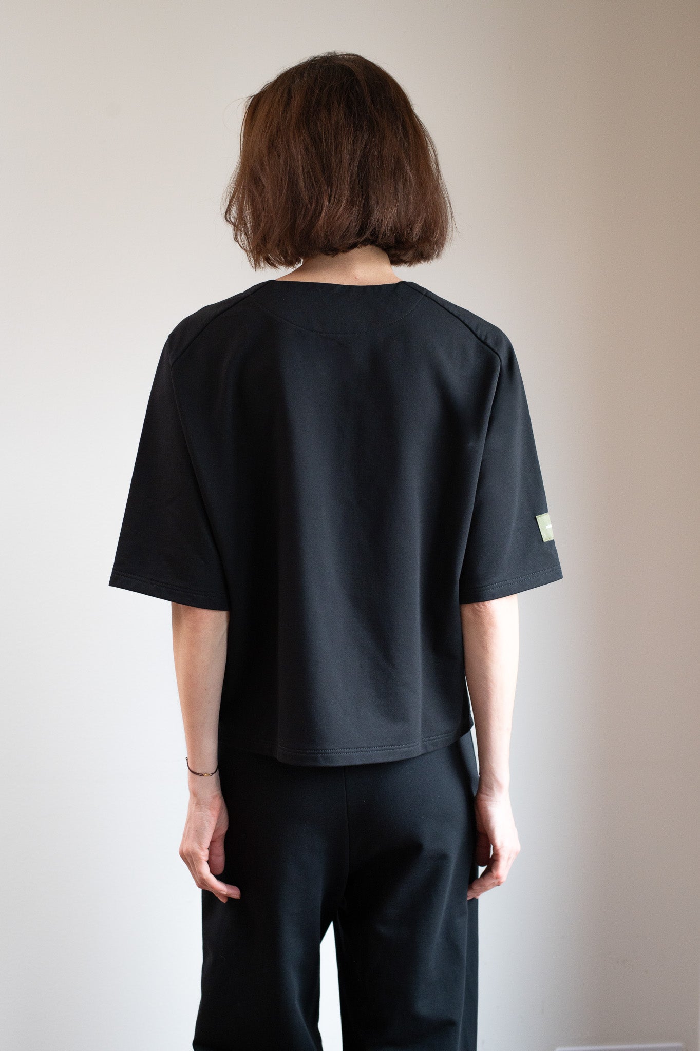 Women’s Sweatshirt T-Shirt Organic Cotton Black - Loose fit