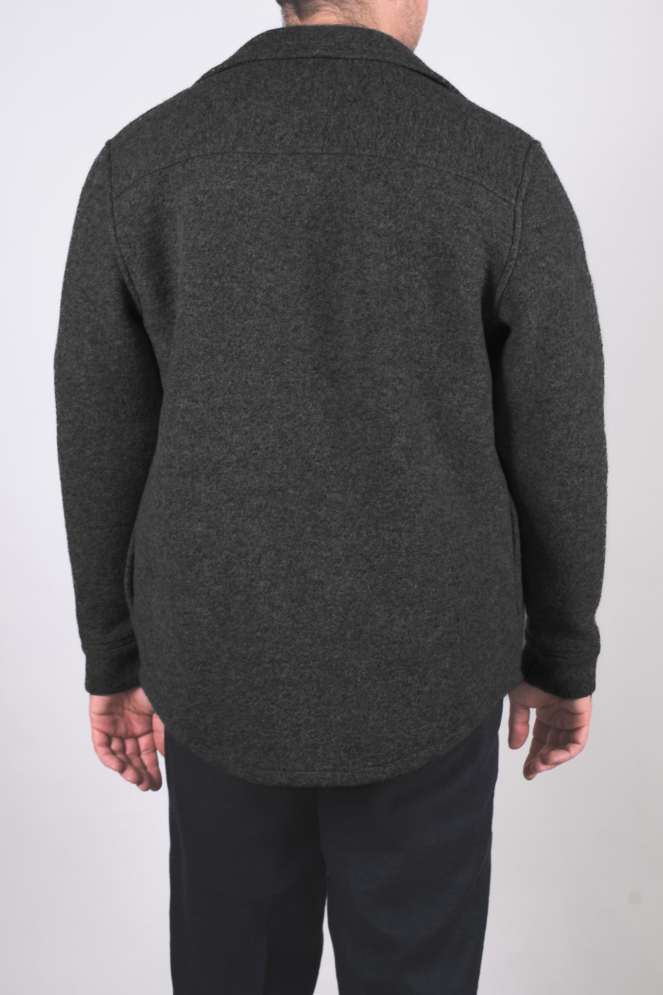 Męski wełniany płaszcz Regular Fit – Dark gray