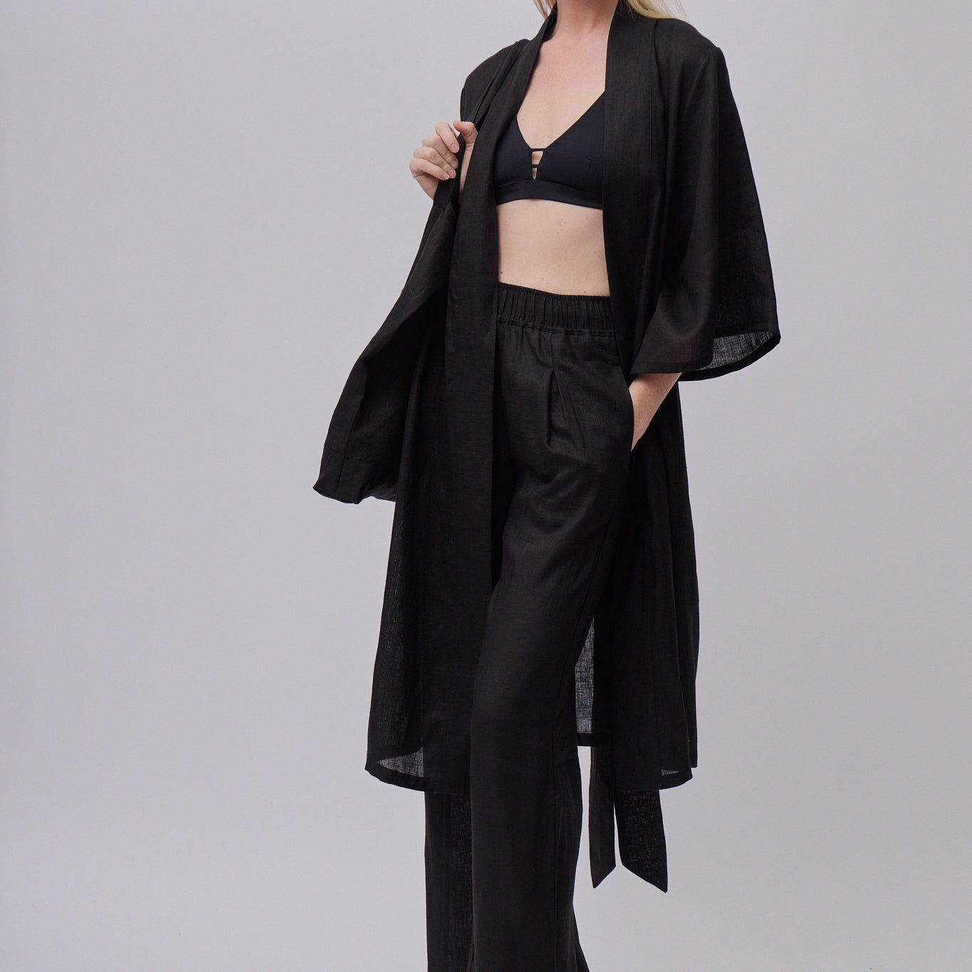 Women’s linen kimono dress