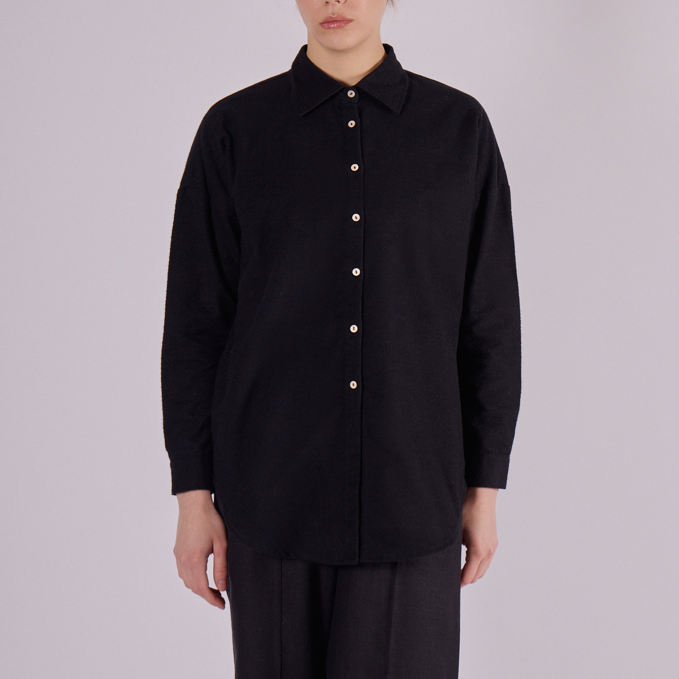 Women’s Flannel Shirt with Collar Loose Fit