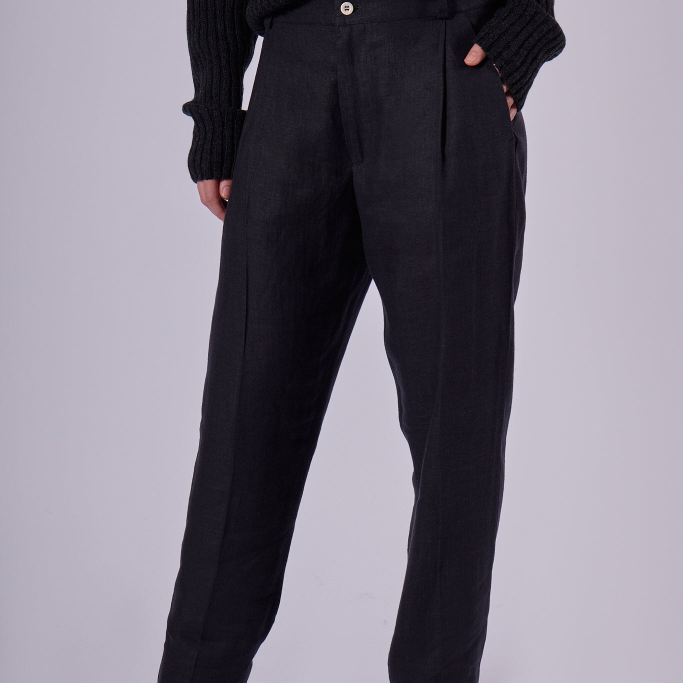 Women’s Straight-leg Linen Pants - loose fit