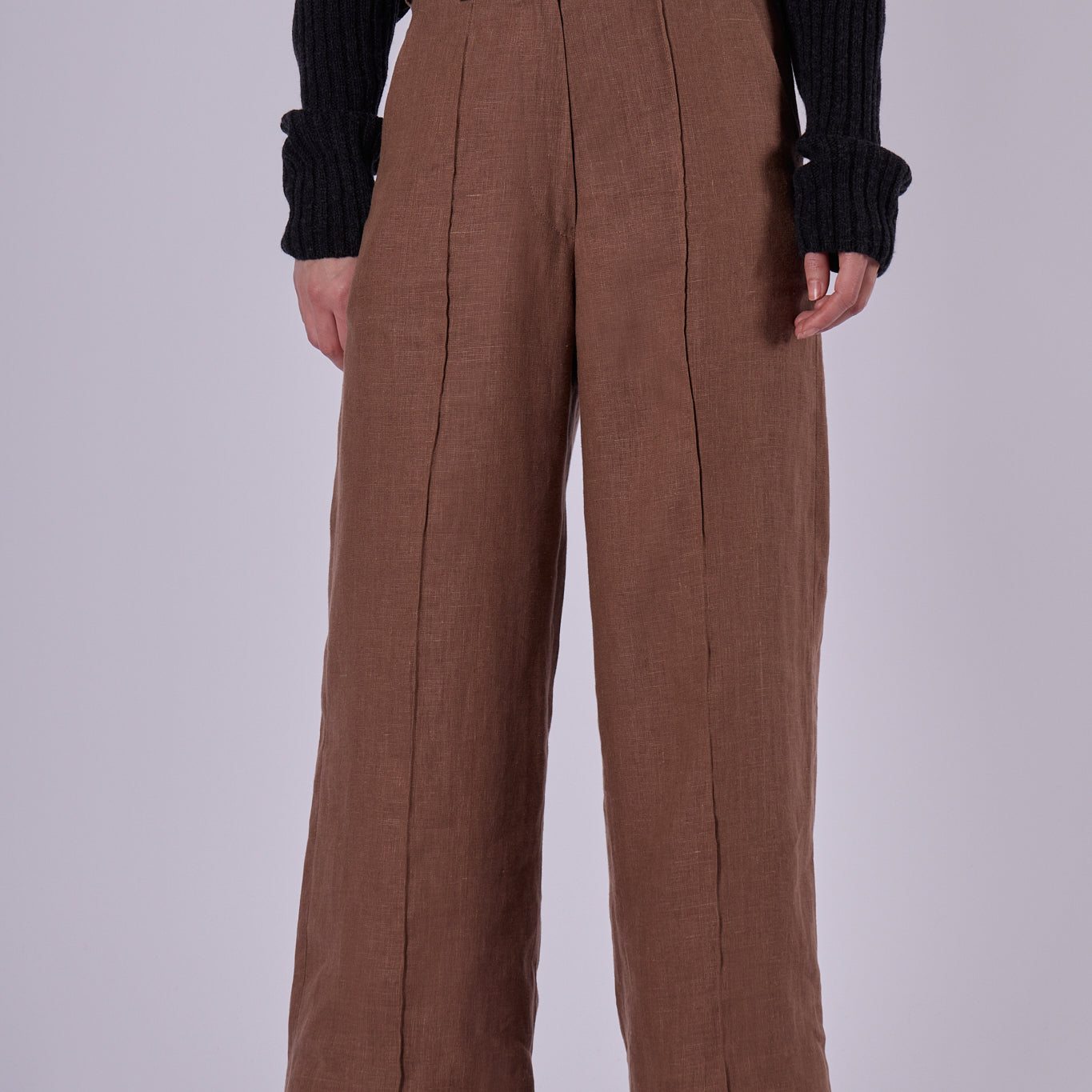Women's wide-leg linen trousers - regular fit