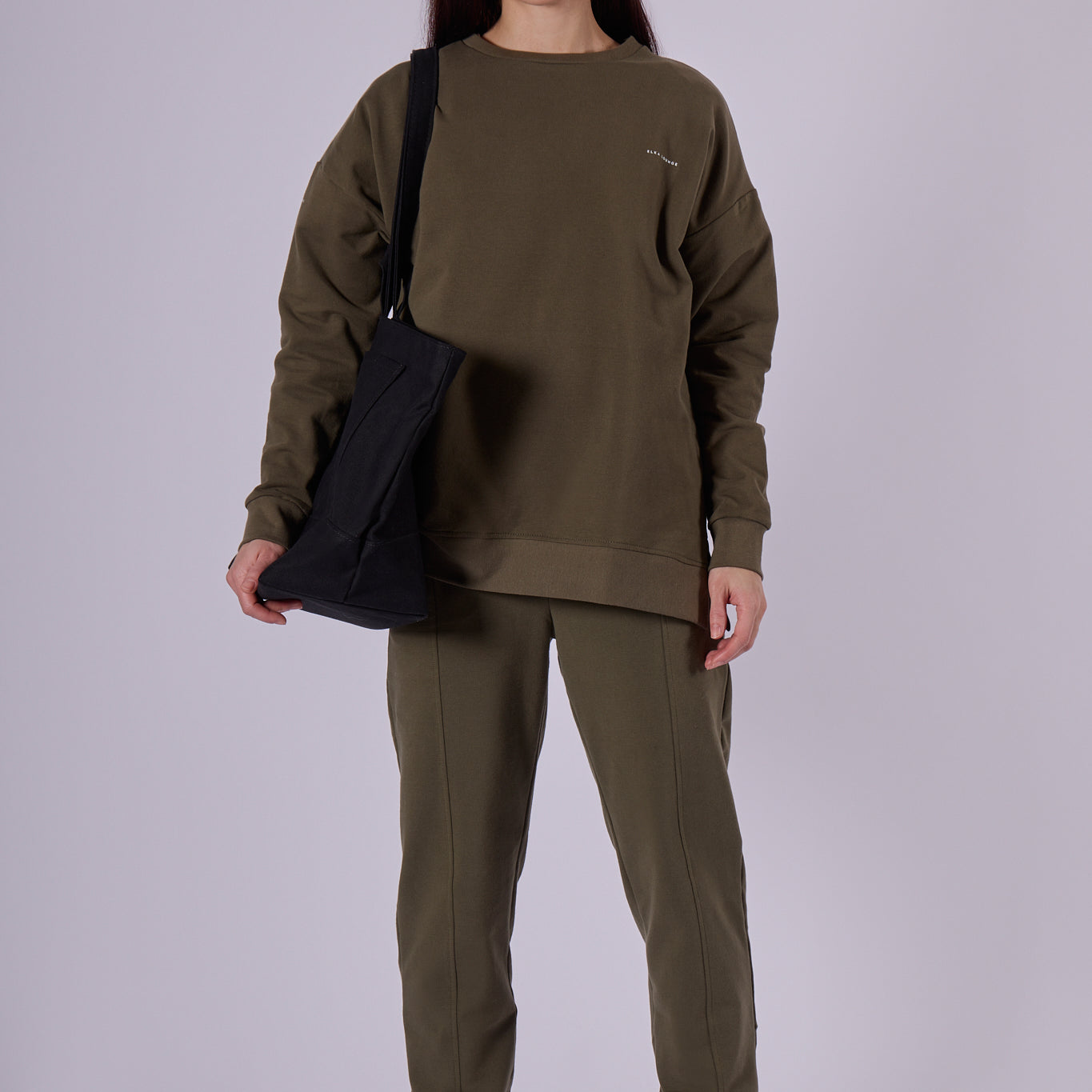 Women sweatpants organic cotton brushed - loose fit