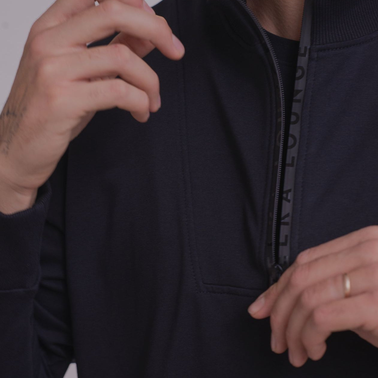 Pánská Mikina zip-up z biobavlny - Loose fit