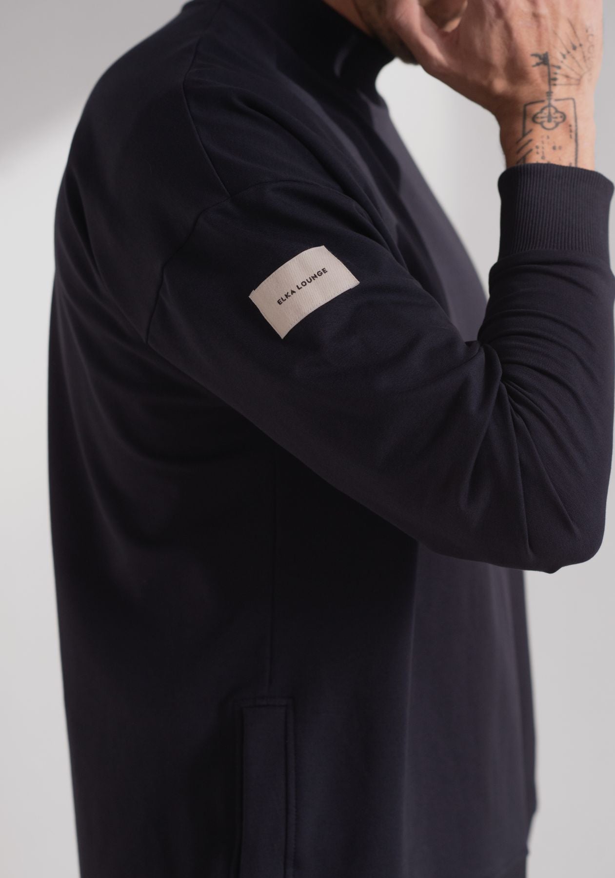 Pánská Mikina High neck Deep blue - Loose fit