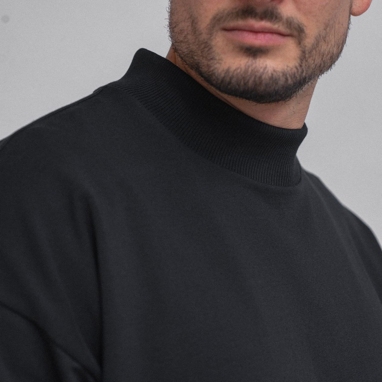 Pánská Mikina High neck z biobavlny - Loose fit