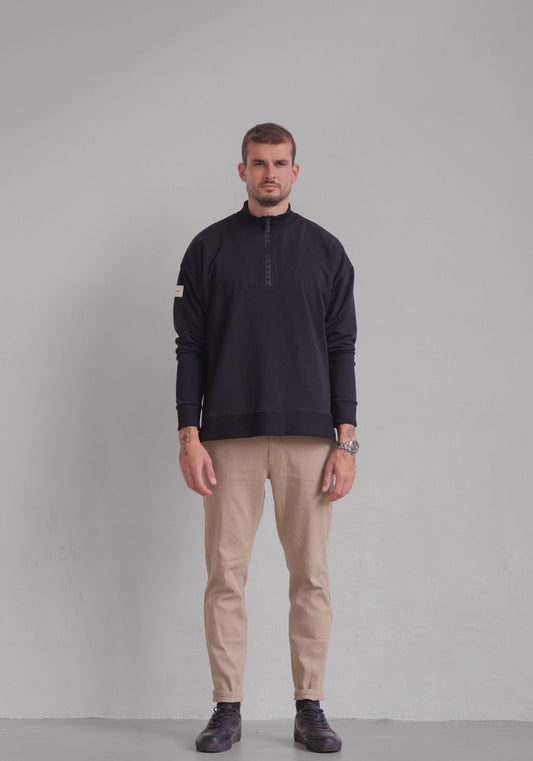 Pánská Mikina zip-up z biobavlny - Loose fit