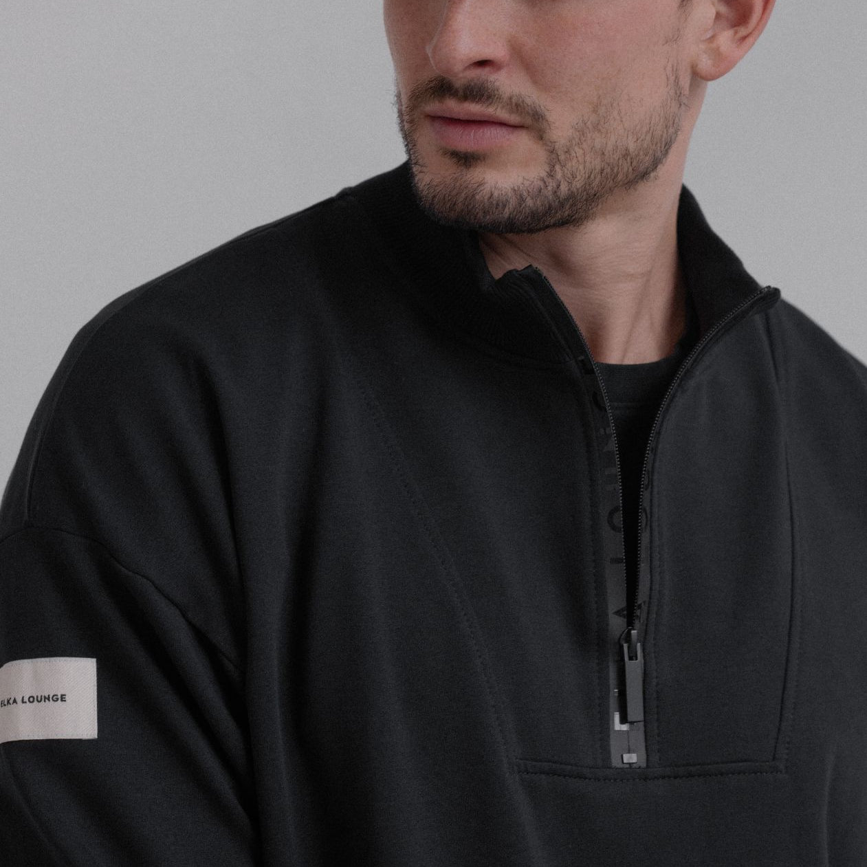 Pánská Mikina zip-up z biobavlny s rozparky - Loose fit