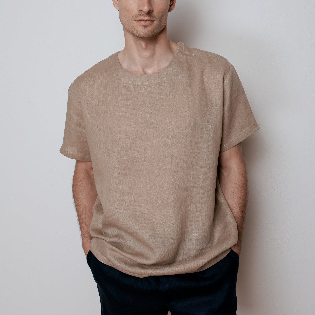 Men's regular linen t-shirt