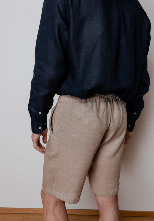Men linen shorts - loose fit