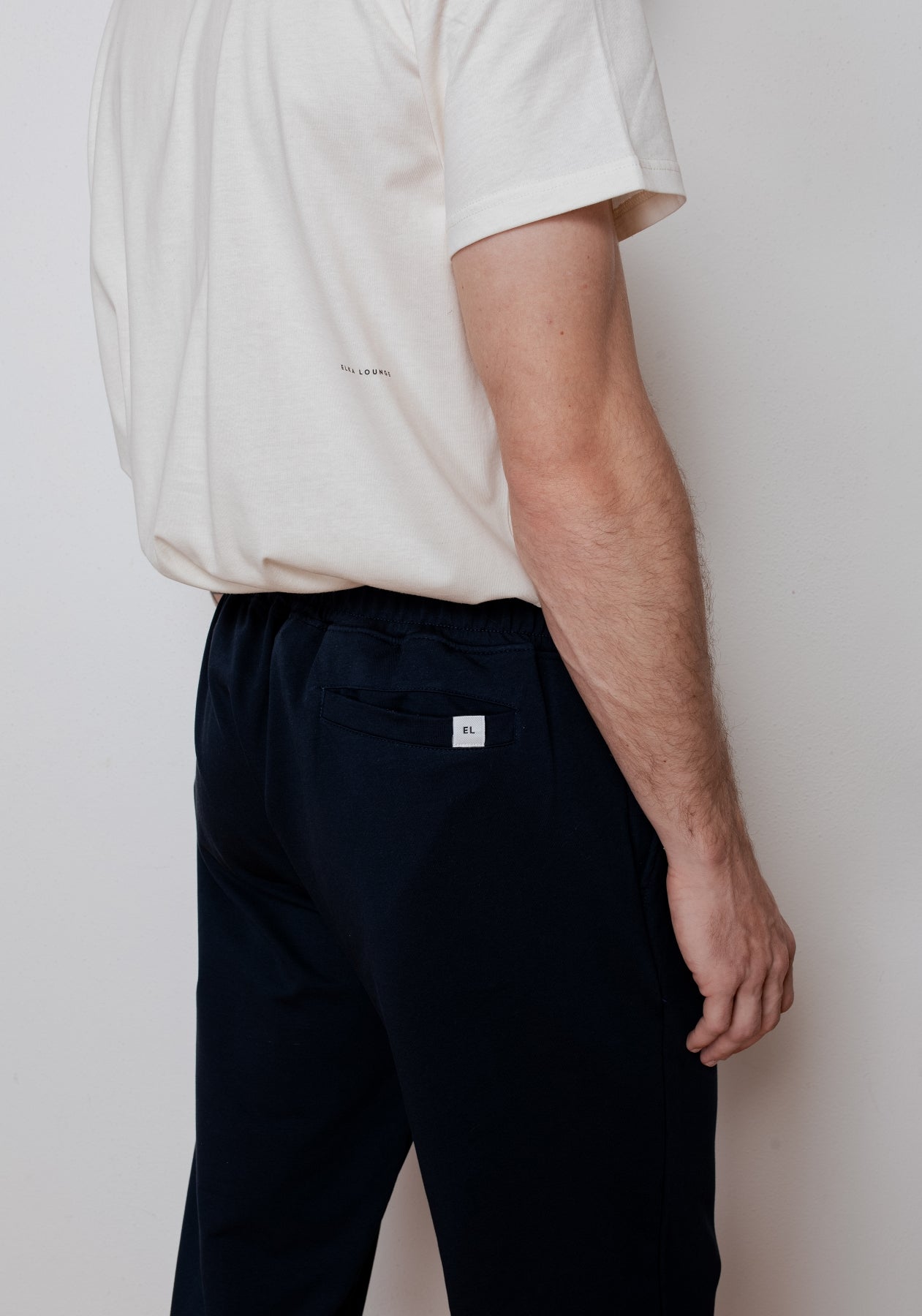 Pánske teplákové nohavice z biobavlny Black brushed - loose fit