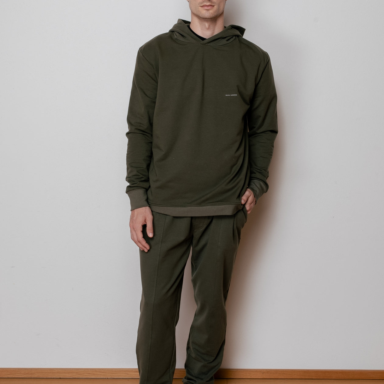 Men sweatpants organic cotton brushed - loose fit