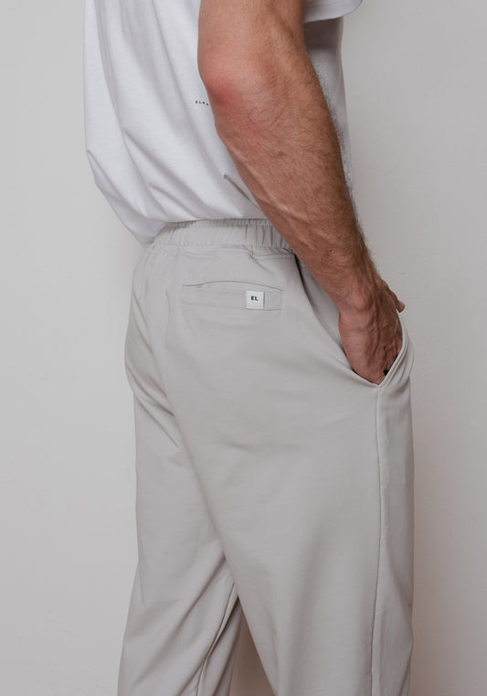 Pánske teplákové nohavice z biobavlny Pearl gray - loose fit