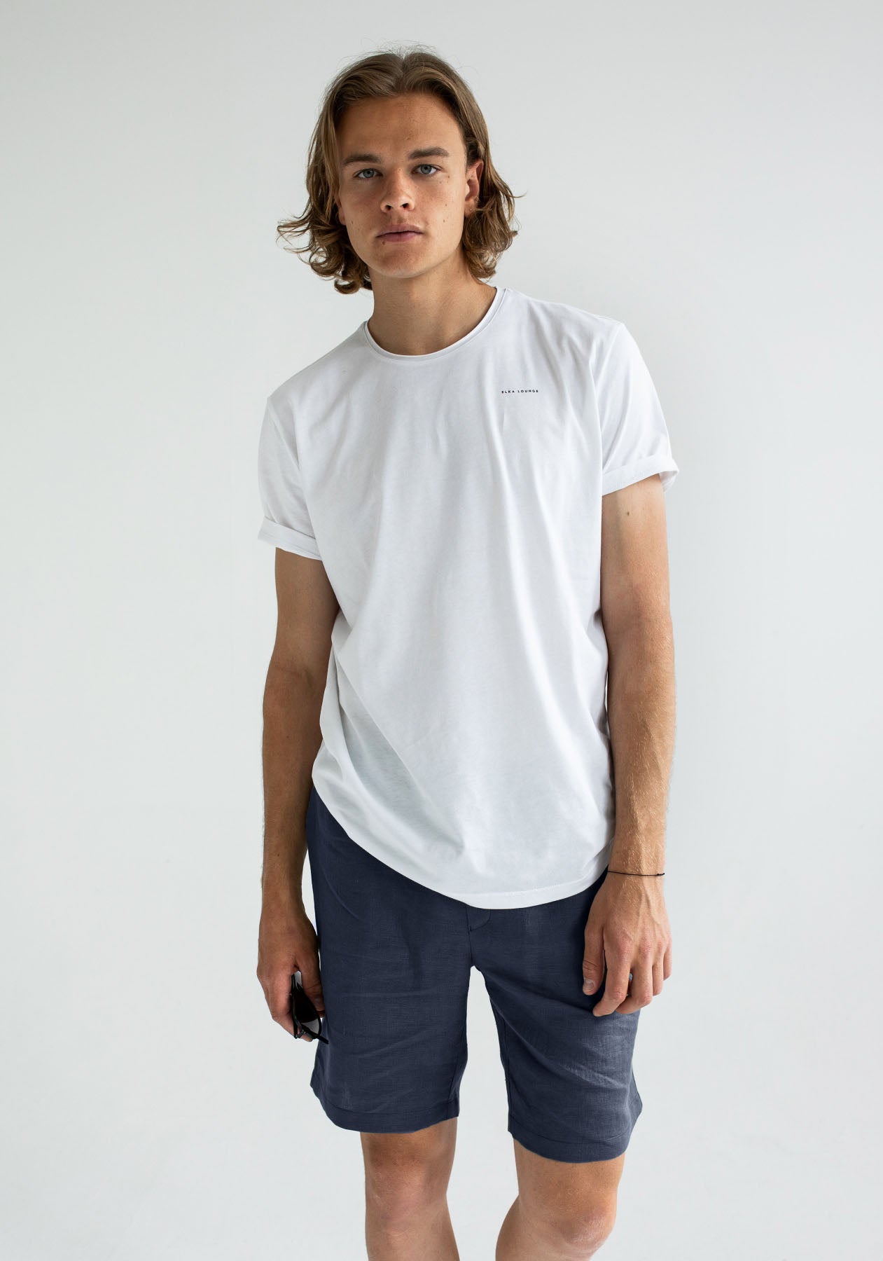 Men linen shorts Deep blue