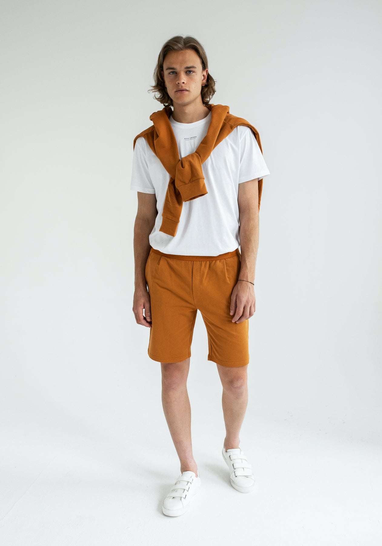 Men spodenki dresowe bawełna organiczna brushed - regular fit