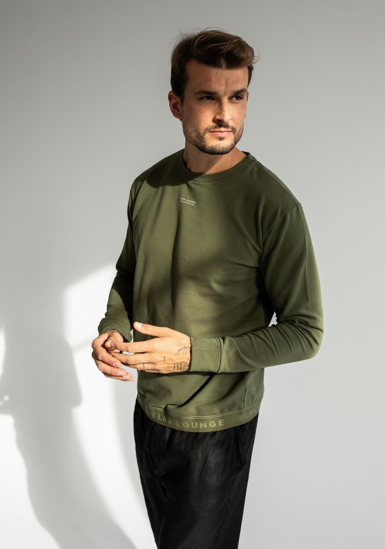 Mens khaki sweatshirt sale