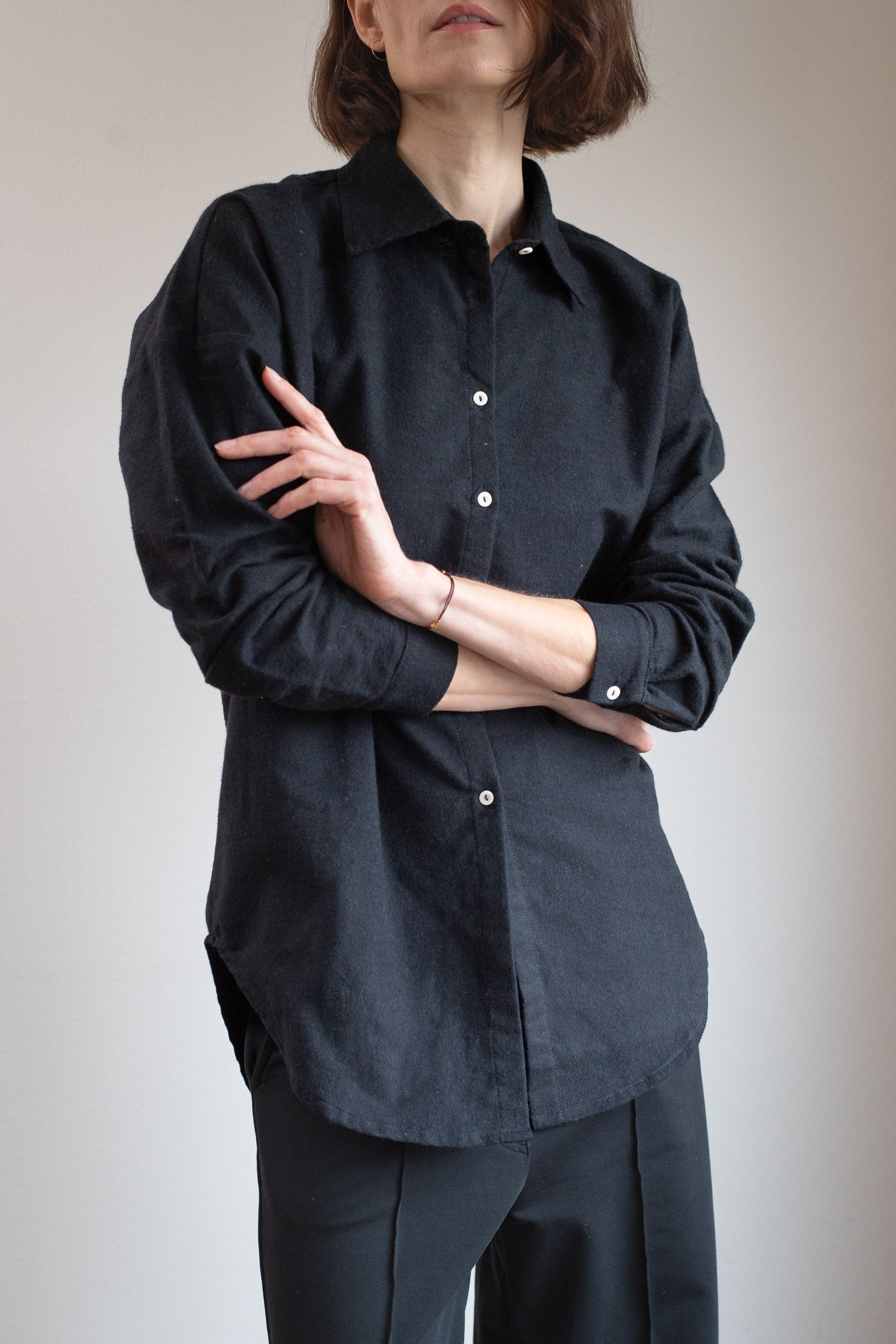 Women’s Flannel Shirt with Collar Loose Fit