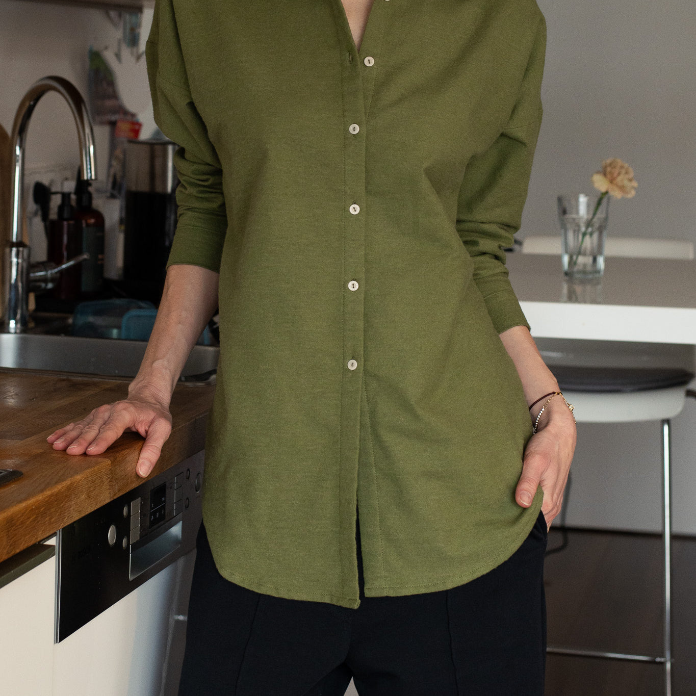 Dámská flanelová košile s límečkem loose fit