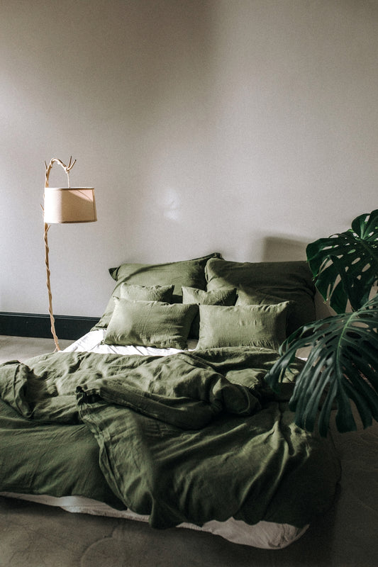 Deco & Home Linen Bedding Moss green