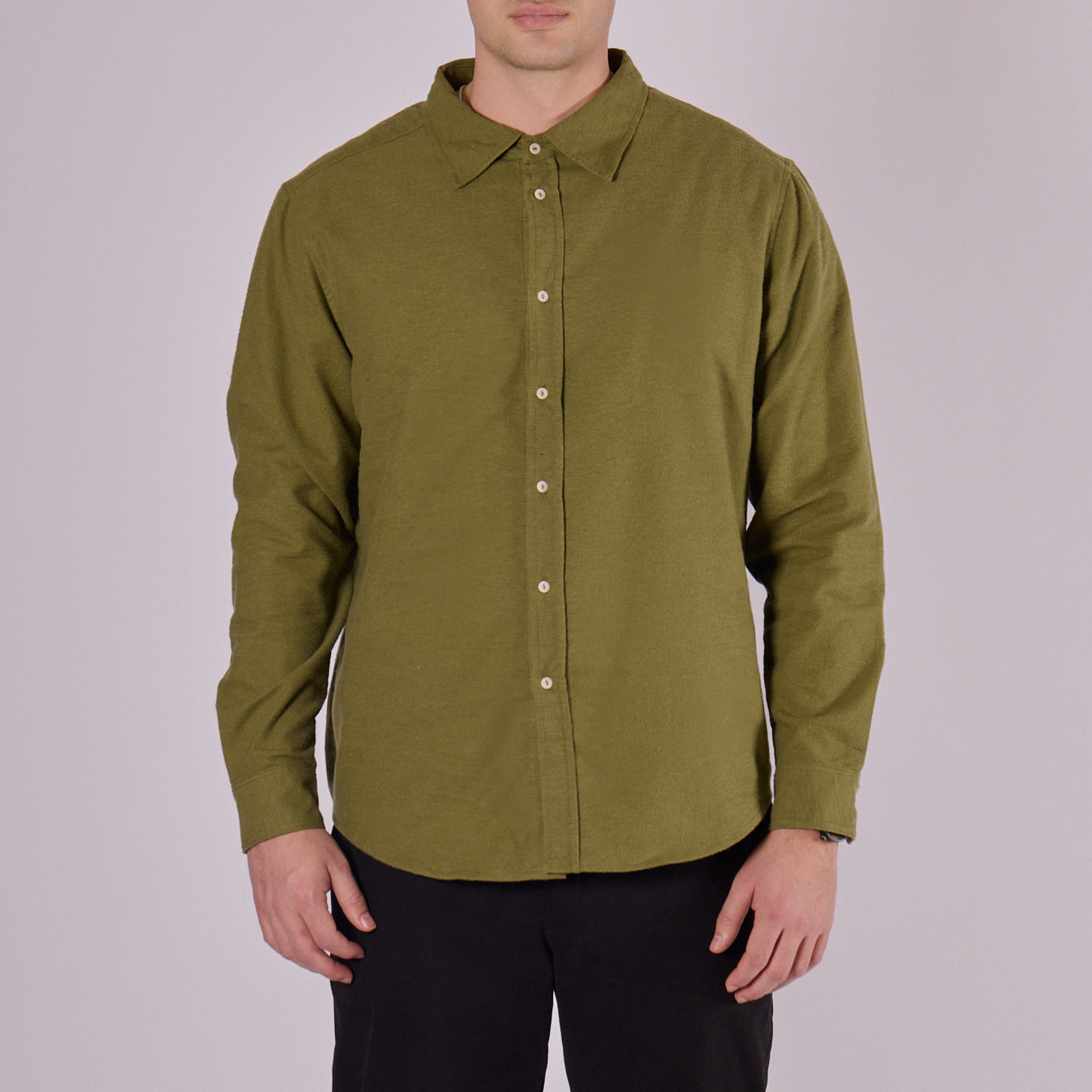 Men's flannel shirt with collar - regular fit