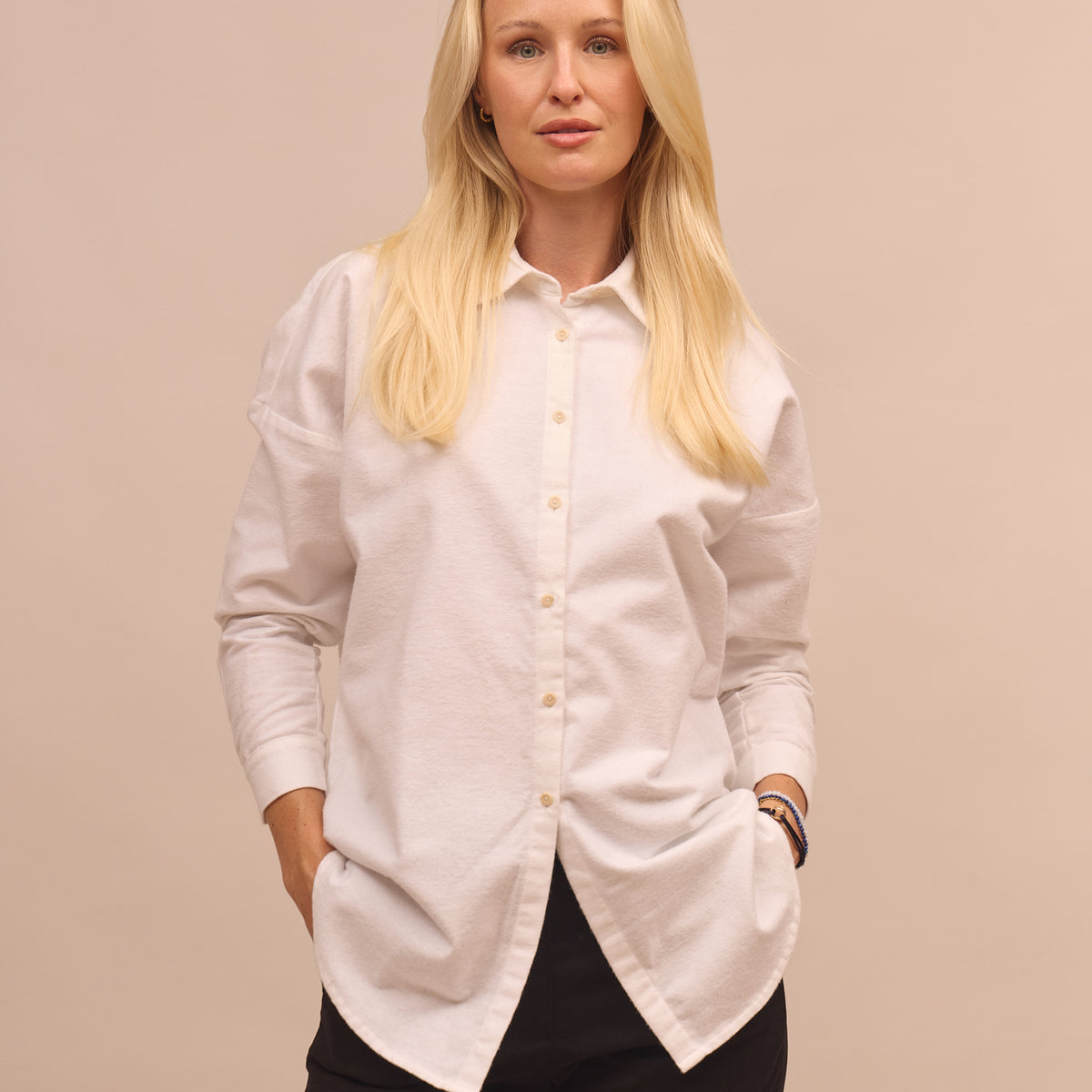 Dámská flanelová košile s límečkem loose fit
