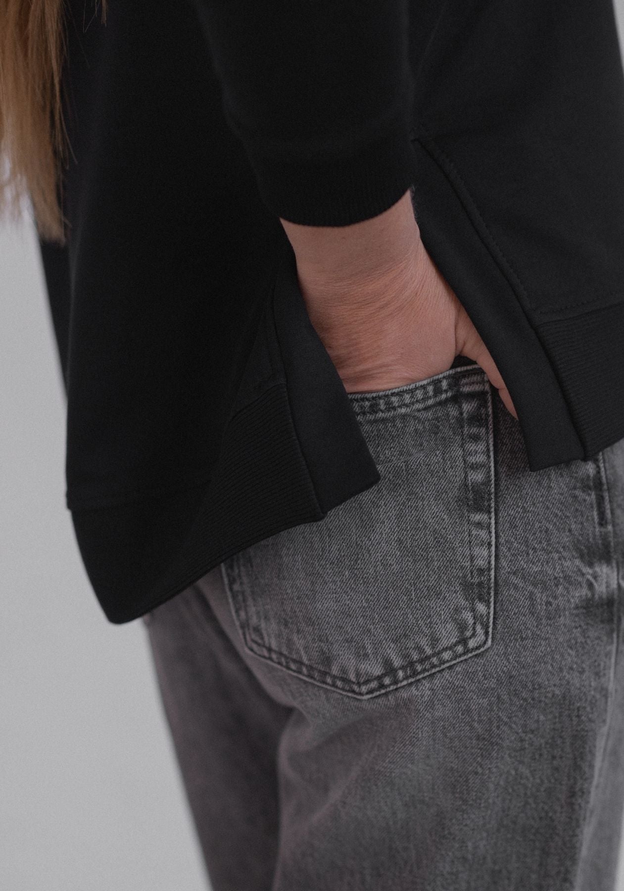 Dámská mikina Classic z biobavlny Black - loose fit