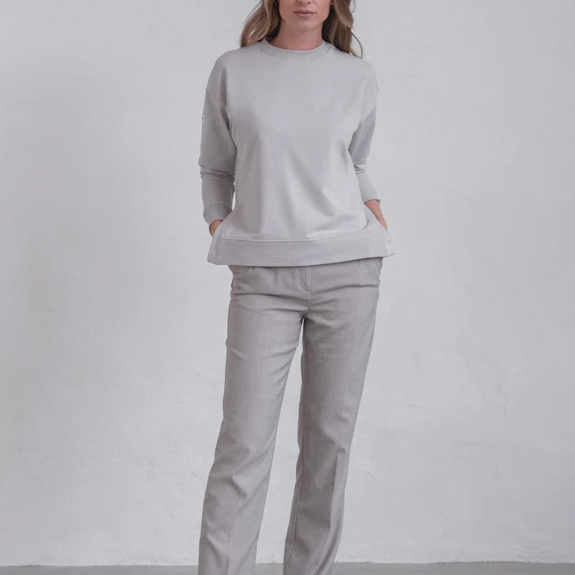 Women Sweatshirt organic cotton side slits - Loose fit