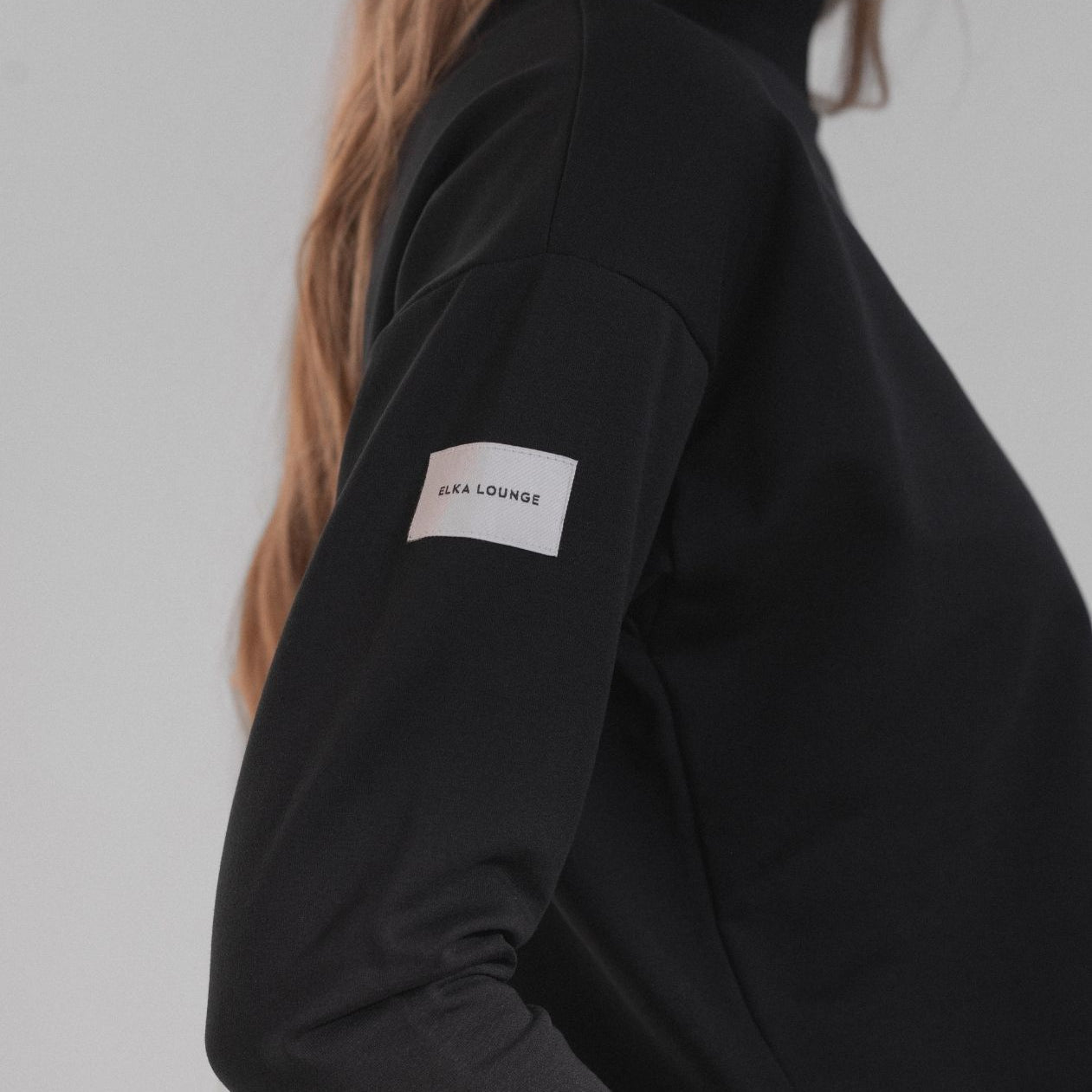 Dámská mikina High neck z biobavlny s rozparky - loose fit