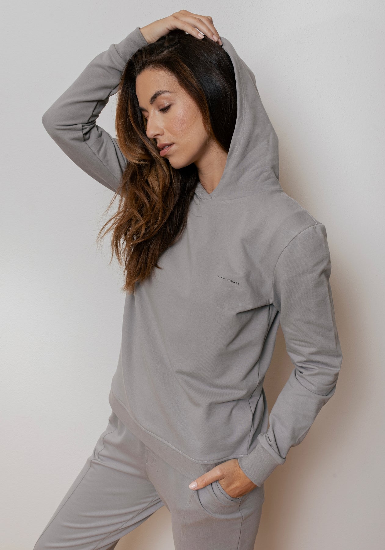 Women hoodie organic cotton brushed - regular