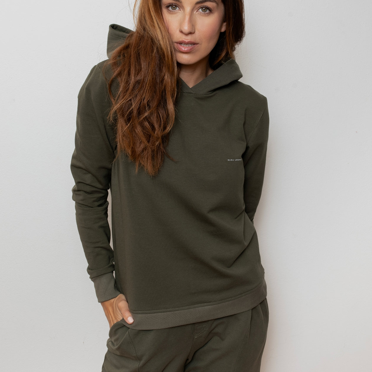 Women hoodie organic cotton brushed - regular