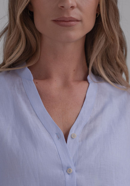 Women linen shirt Light blue