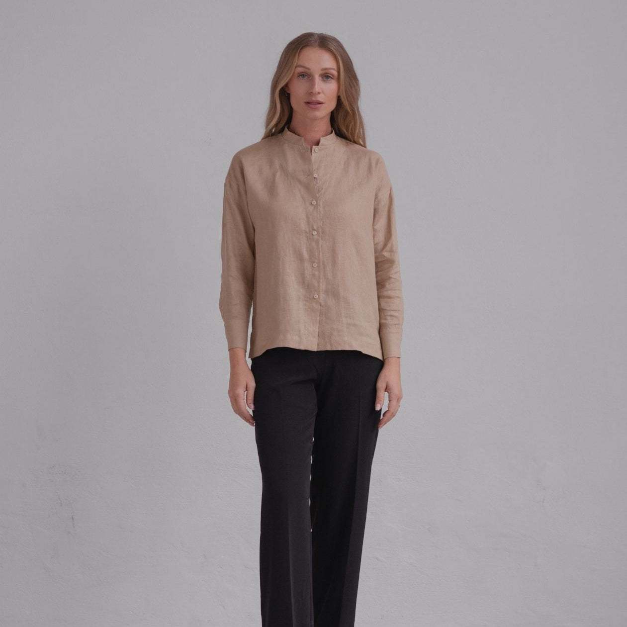 Women linen shirt - regular fit