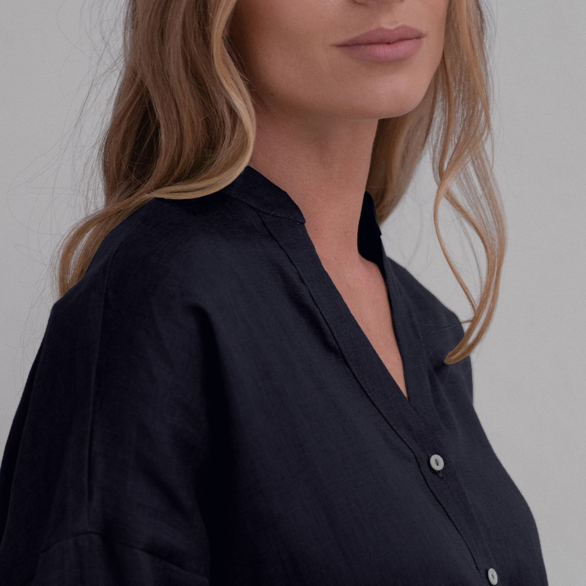 Women linen shirt - loose fit