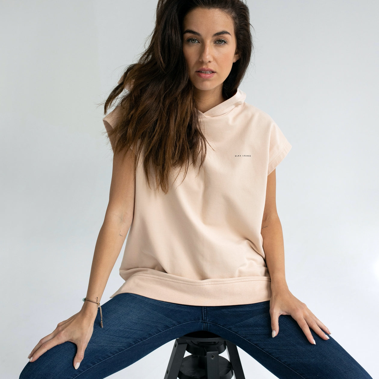 Women Sleeveless sweatshirt / vest organic cotton brushed - Oversized