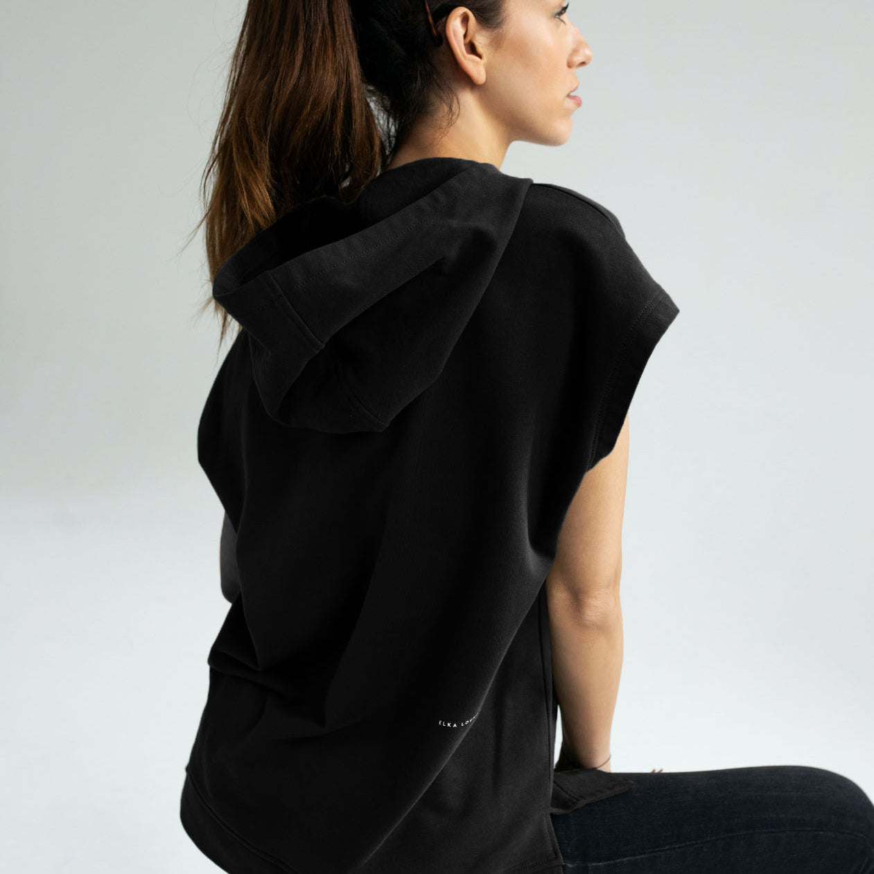 Women Sleeveless sweatshirt / vest organic cotton brushed - Oversized