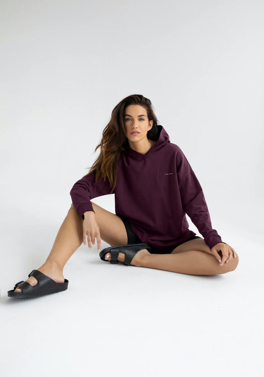 Women bluza bawełna organiczna Purple - Oversized