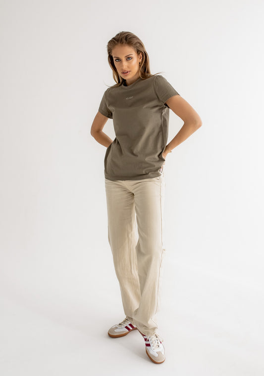 Dámské tričko z biobavlny Burnt olive - ethically made Minimalist - regular