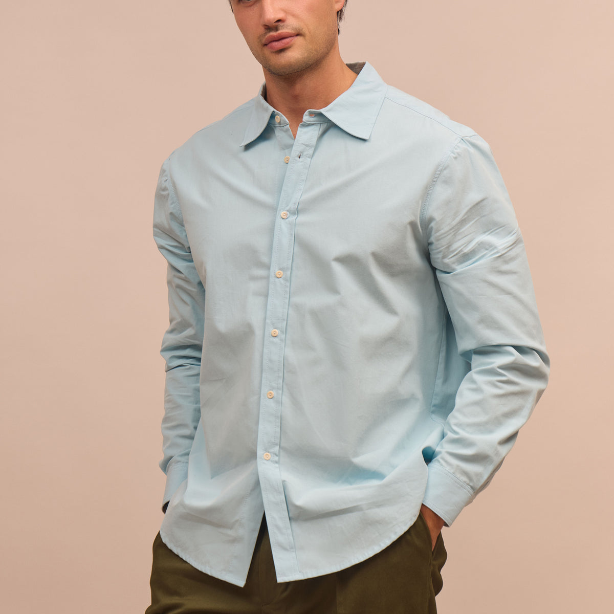 Men's organic cotton shirt with collar - regular fit