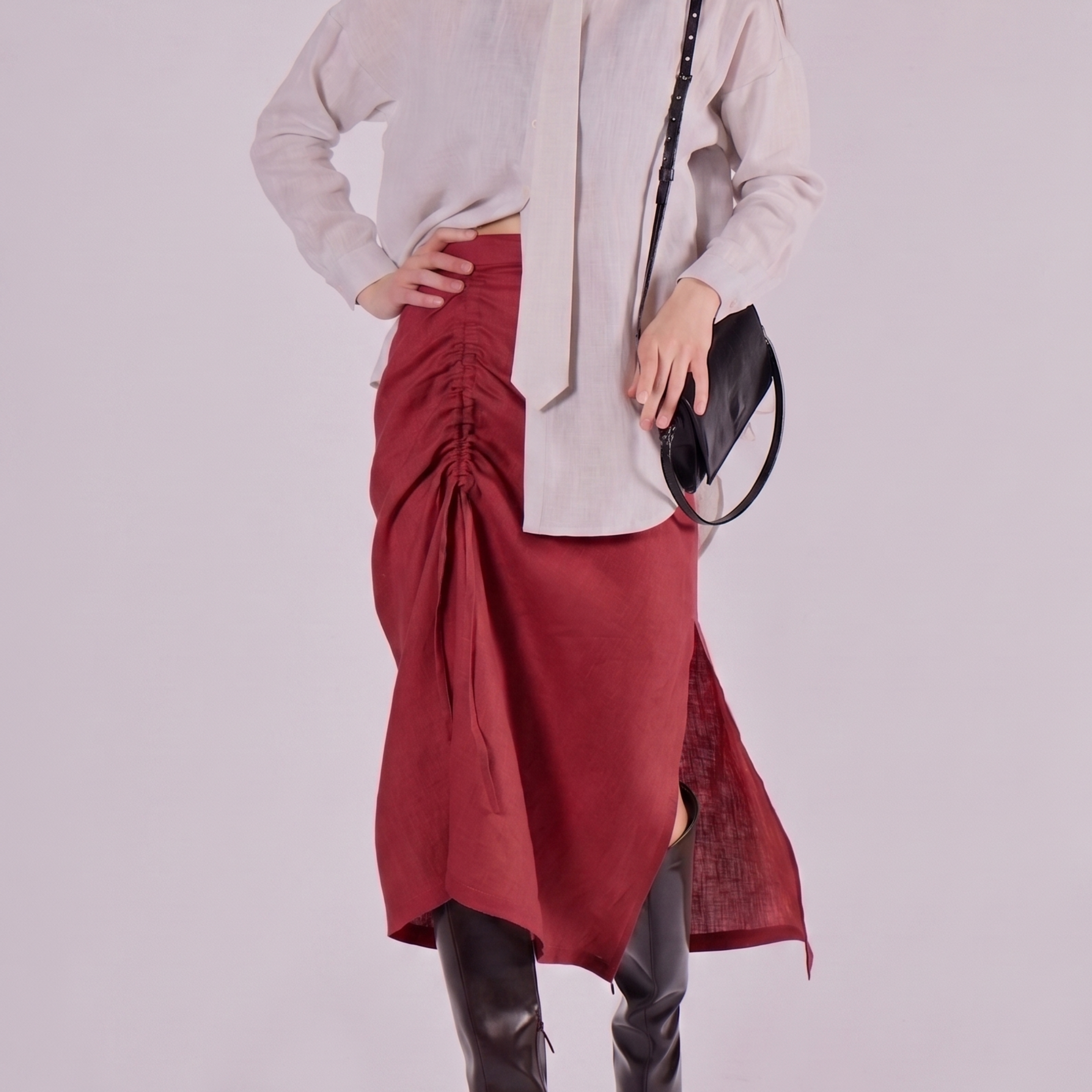 Women's linen skirt - regular fit