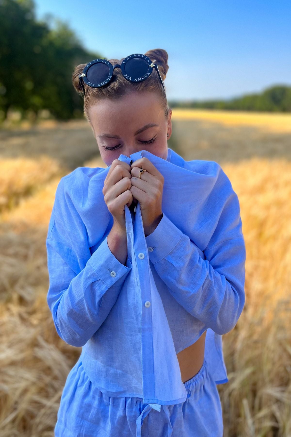 Outfit by Evelína Tůma | All Light blue - Shorts & loose fit Shirt