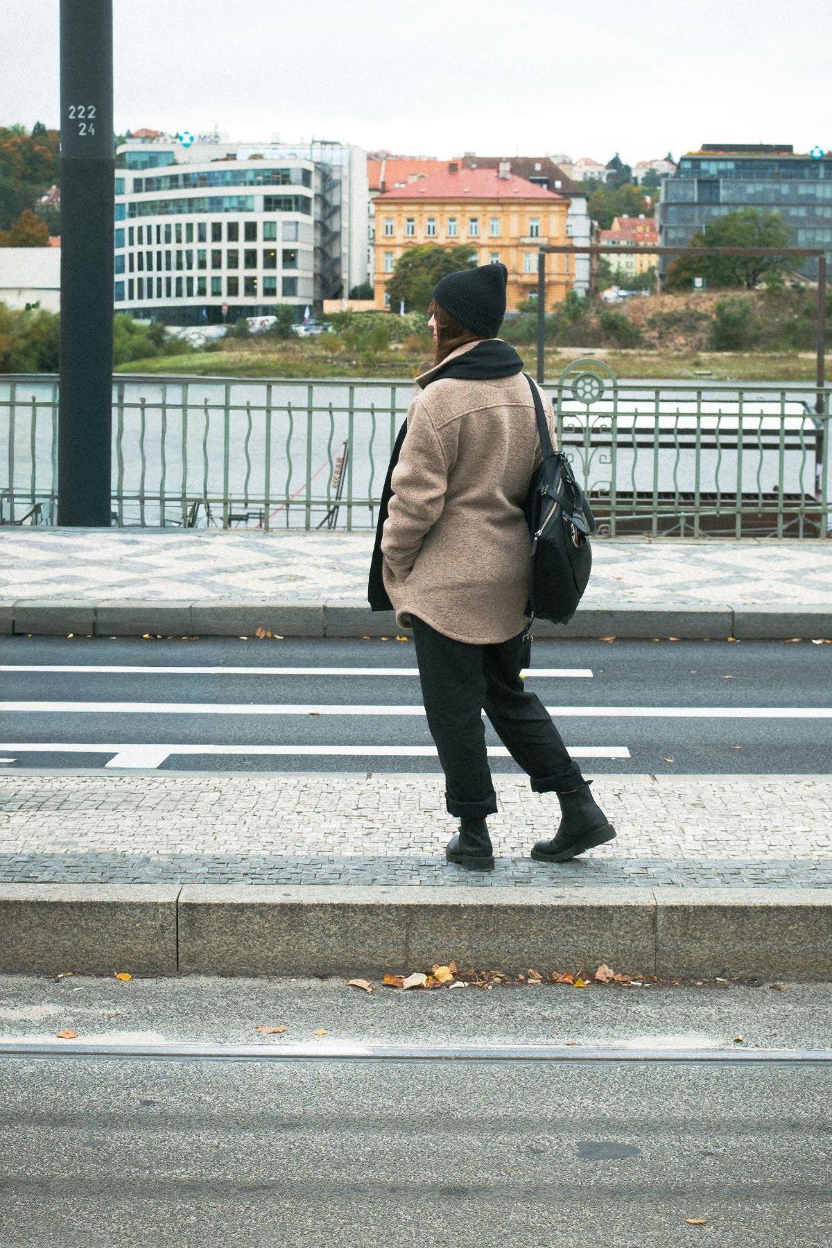 Outfit by Danča | Wool coat & linen pants