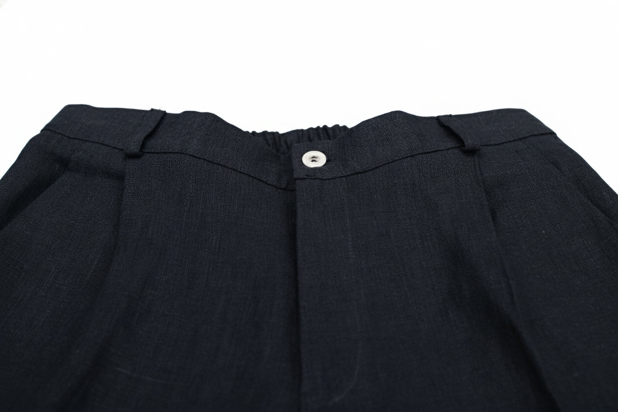 Women’s Straight-leg Linen Pants - Black