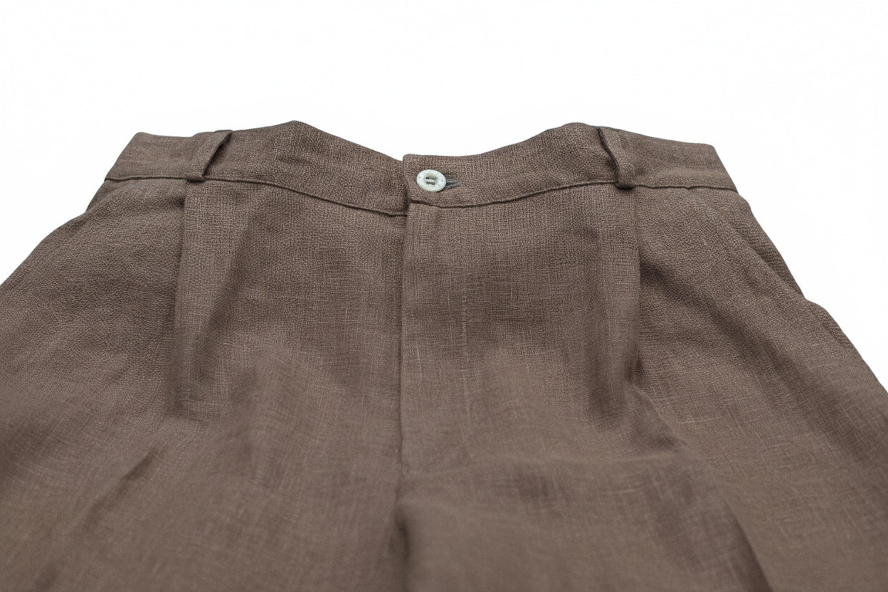 Women’s Straight-leg Linen Pants - Brown