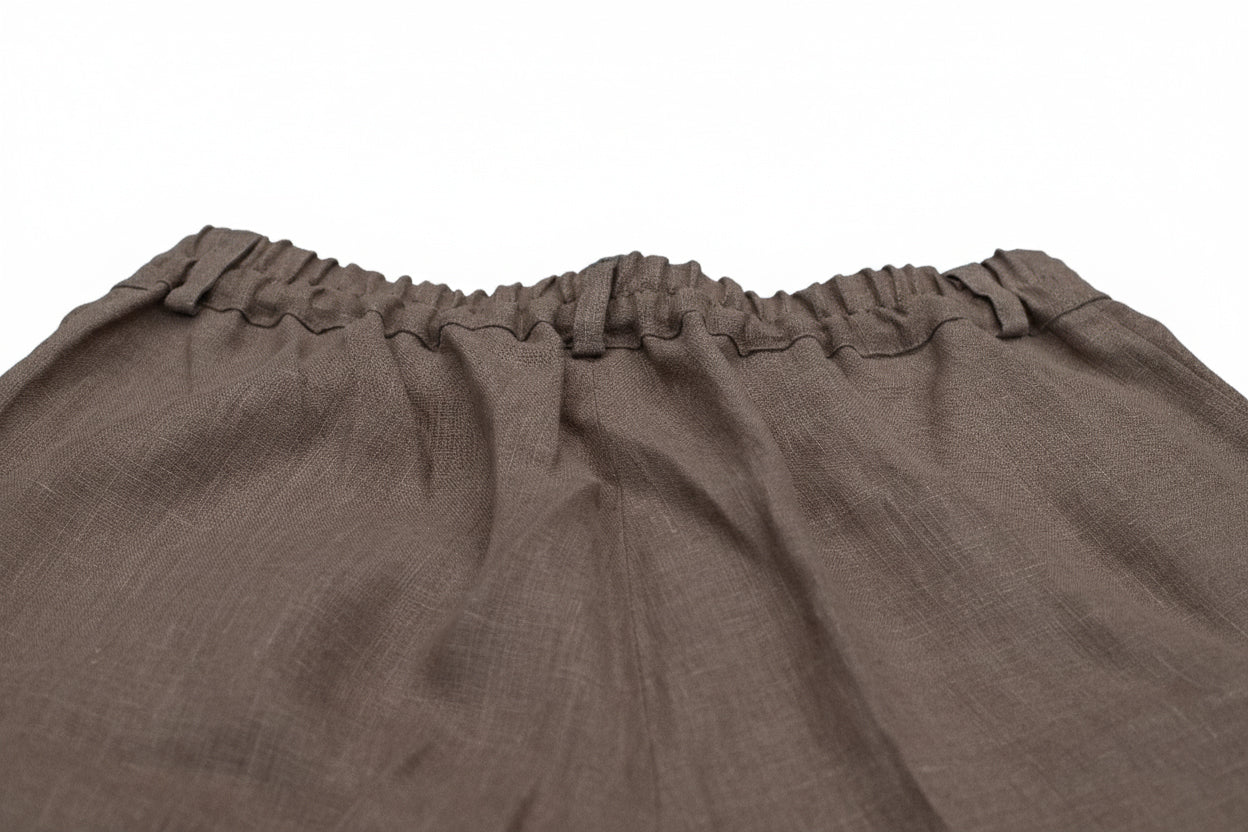 Women’s Straight-leg Linen Pants - Brown